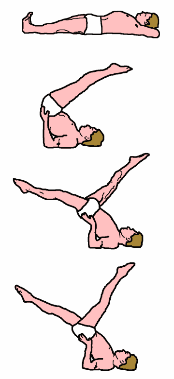 Joseph Pilates doing the Pilates The Scissors